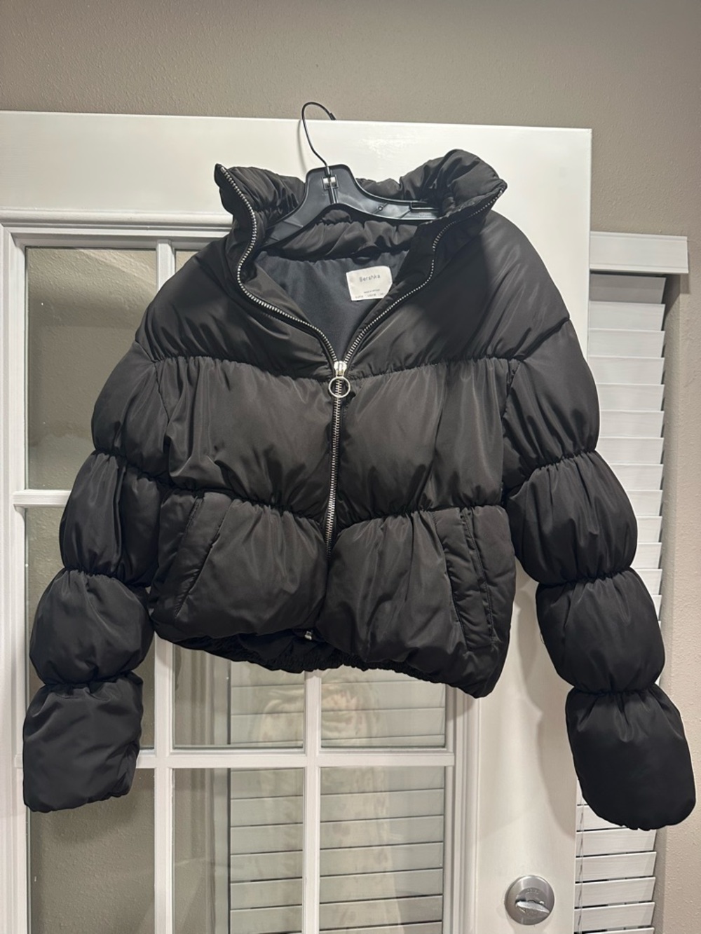 Bershka Short Black Quilted Puffer Jacket